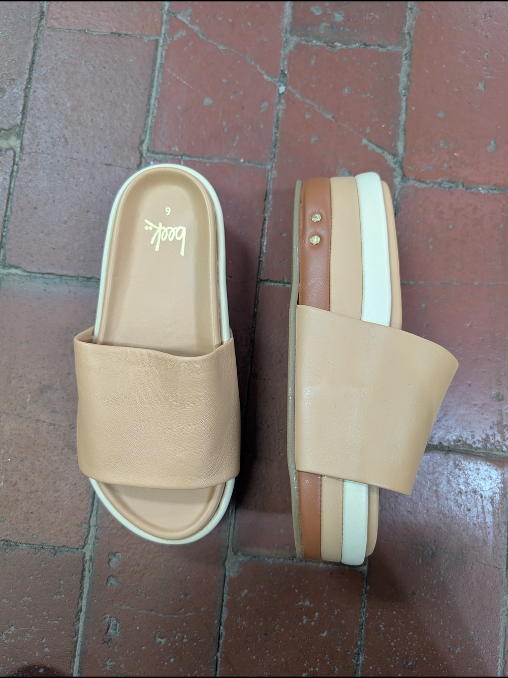 Beek Albatross Leather Stripe Sandals